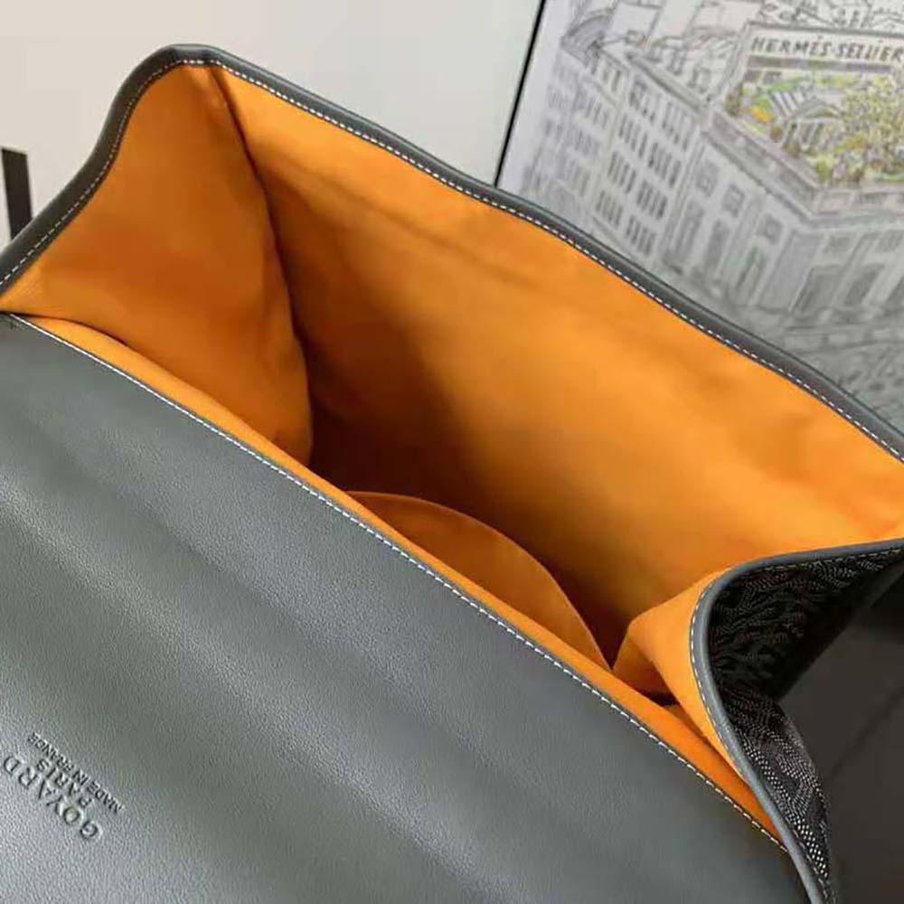 Goyard Women Saint Léger Backpack in Goyardine Canvas & Chevroches Calfskin-Gray - image 9