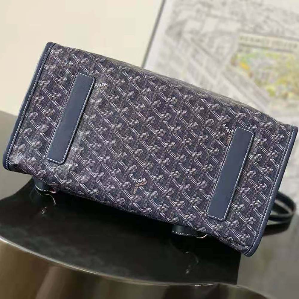 Goyard Women Saint Léger Backpack in Goyardine Canvas & Chevroches Calfskin-Navy - image 5