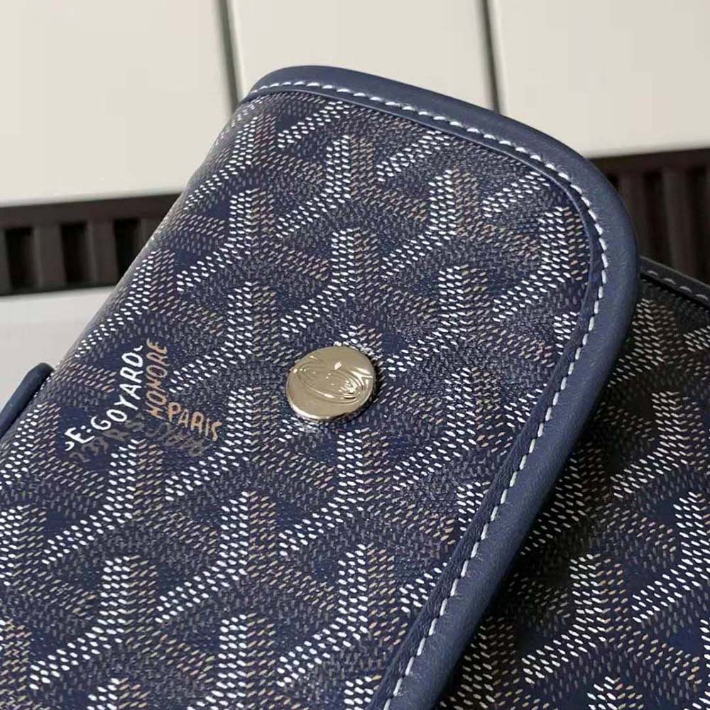 Goyard Women Saint Léger Backpack in Goyardine Canvas & Chevroches Calfskin-Navy - image 8
