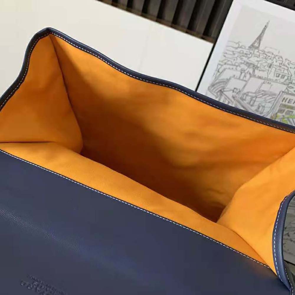 Goyard Women Saint Léger Backpack in Goyardine Canvas & Chevroches Calfskin-Navy - image 10