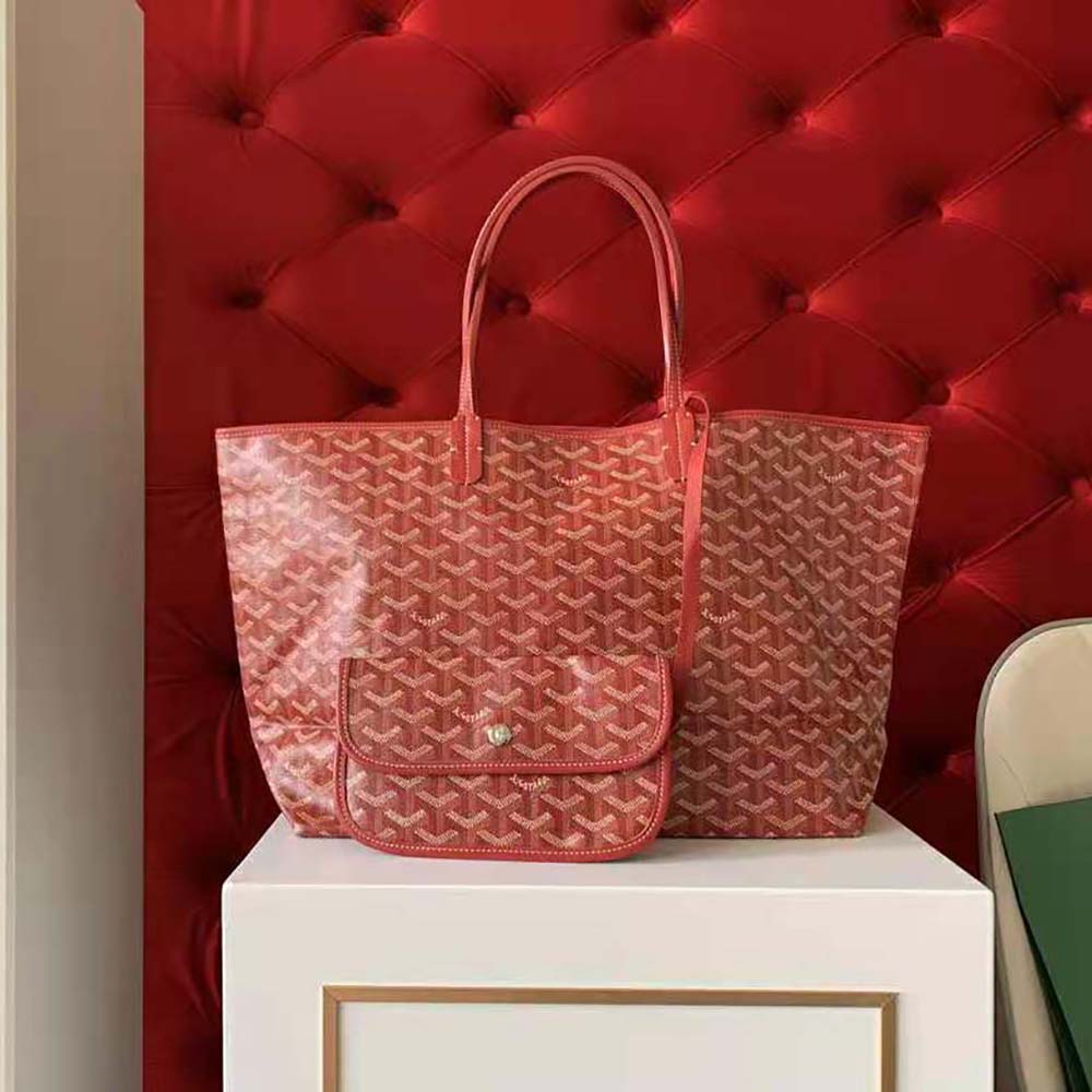 Side angle showing spacious interior of Goyard Women Saint Louis GM Bag
