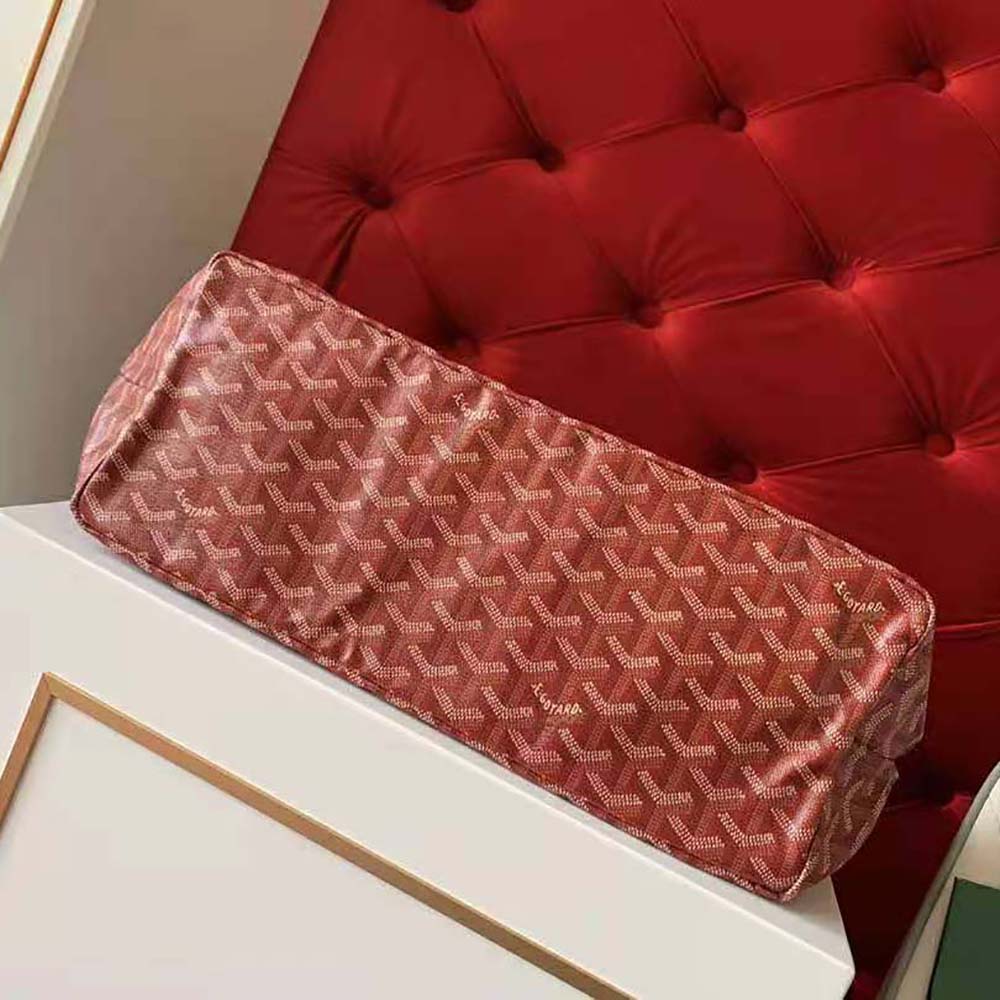 Goyard Women Saint Louis GM Bag in Goyardine Canvas & Chevroches Calfskin-Red - image 5