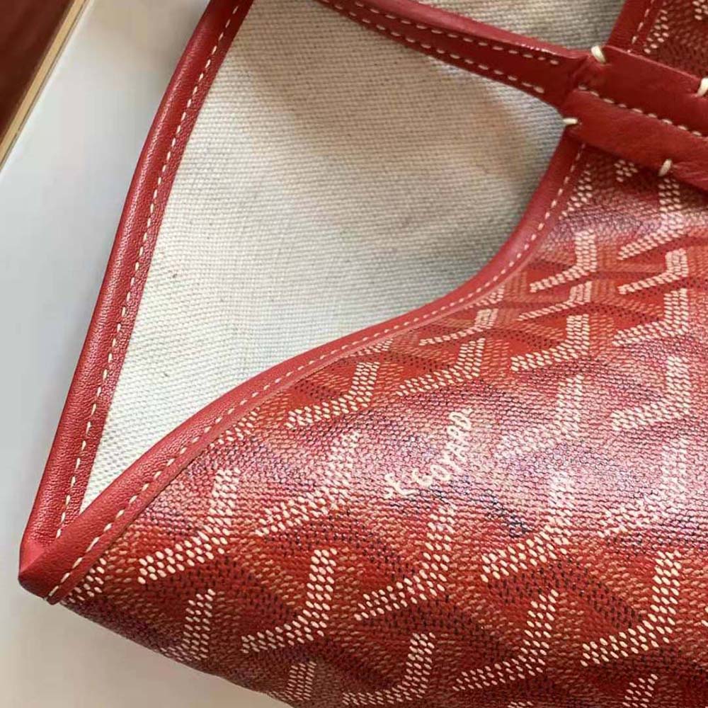 Goyard Women Saint Louis GM Bag in Goyardine Canvas & Chevroches Calfskin-Red - image 10