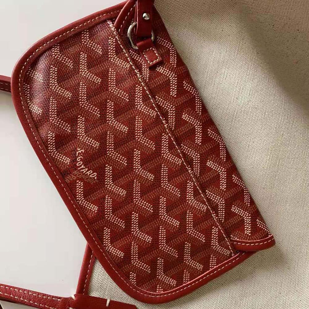 Goyard Women Saint Louis GM Bag in Goyardine Canvas & Chevroches Calfskin-Red - image 6