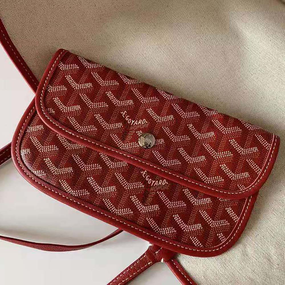 Goyard Women Saint Louis GM Bag in Goyardine Canvas & Chevroches Calfskin-Red - image 7