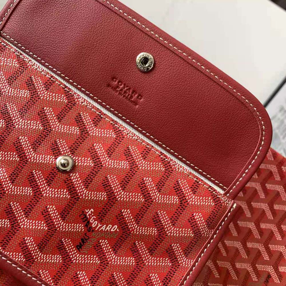 Goyard Women Saint Louis PM Bag in Goyardine Canvas & Chevroches Calfskin-Red - image 5