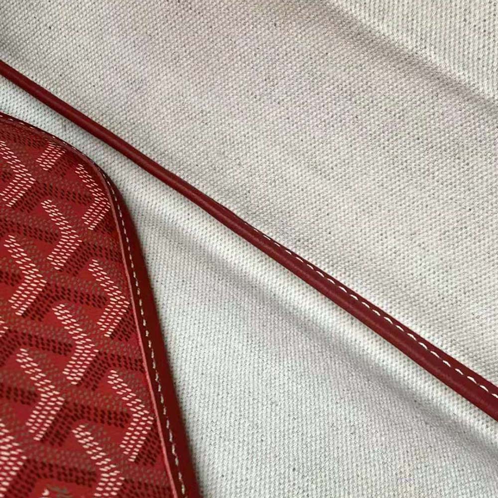 Goyard Women Saint Louis PM Bag in Goyardine Canvas & Chevroches Calfskin-Red - image 8