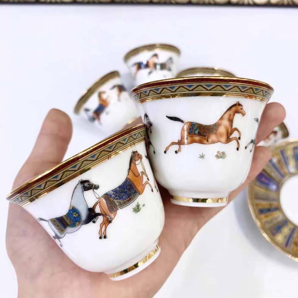 Close-up of silver equestrian cup closure on Hermes Cheval D’Orient Cup N°2 Mini