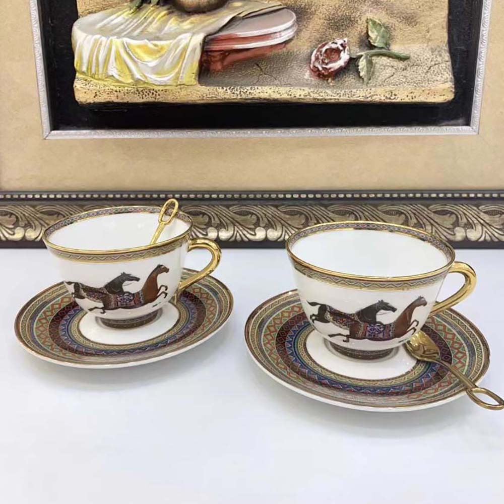Hermes Unisex Cheval D’Orient Tea Cup and Saucer - image 4