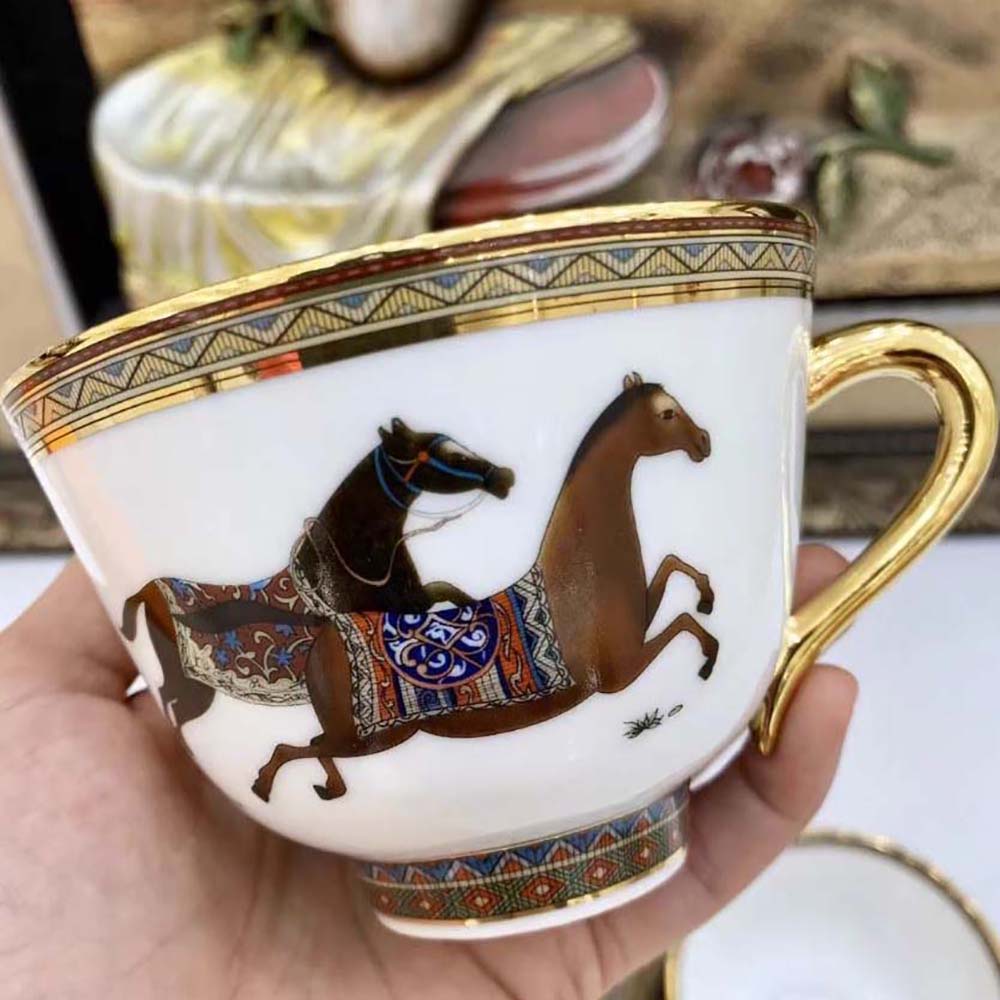 Hermes Unisex Cheval D’Orient Tea Cup and Saucer - image 6