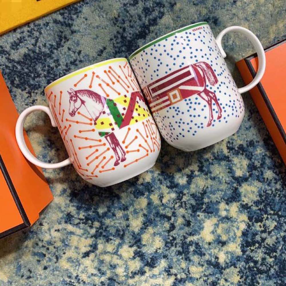 Hermes Unisex Hermes Hippomobile Set of 2 Mugs - image 4