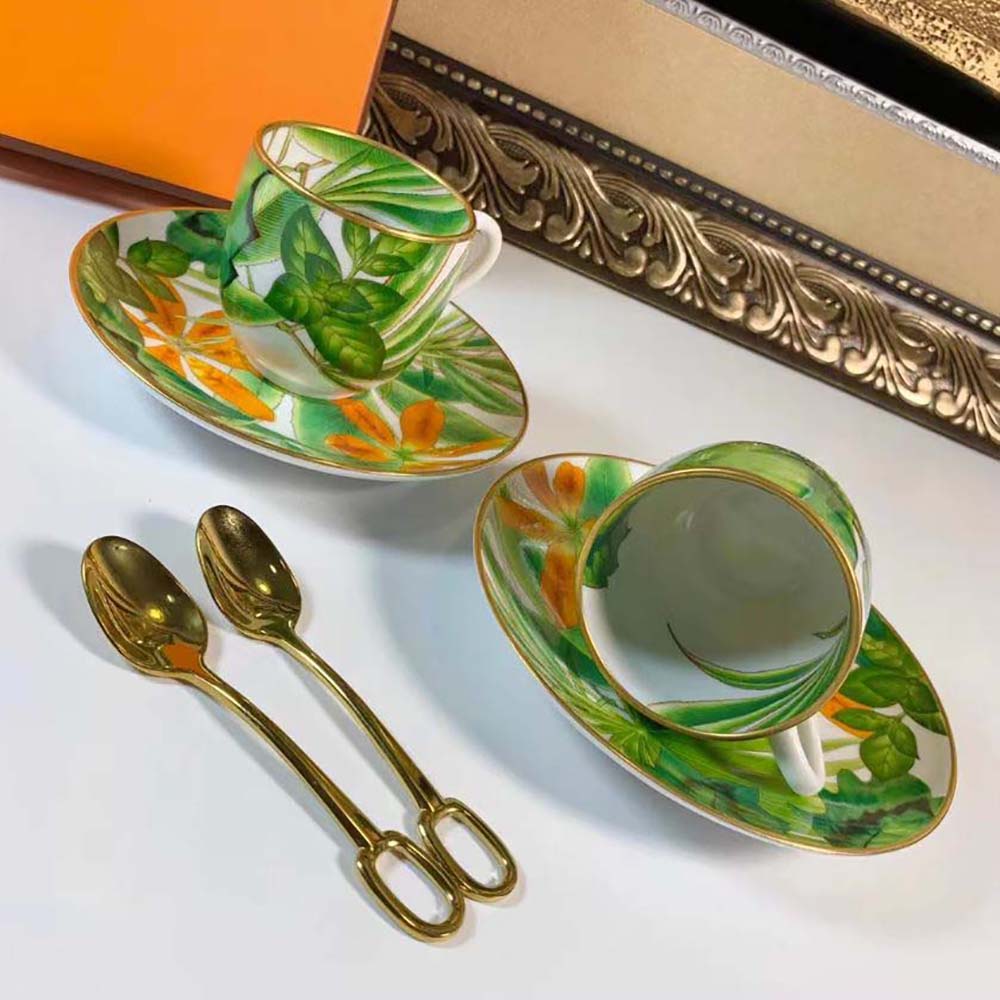 Hermes Unisex Passifolia Coffee Cup and Saucer - image 4