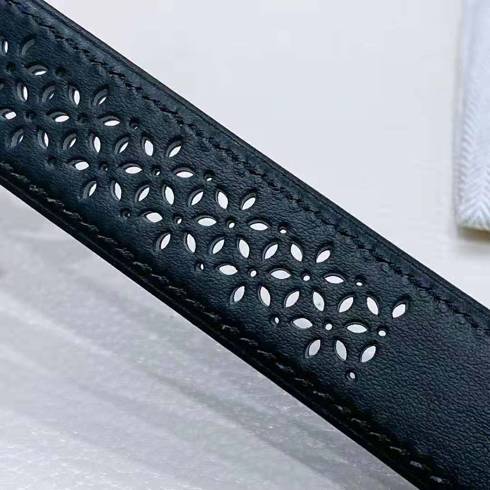 Hermes Women Mors H Belt Buckle & Reversible Leather Strap 24 mm-Black - image 5