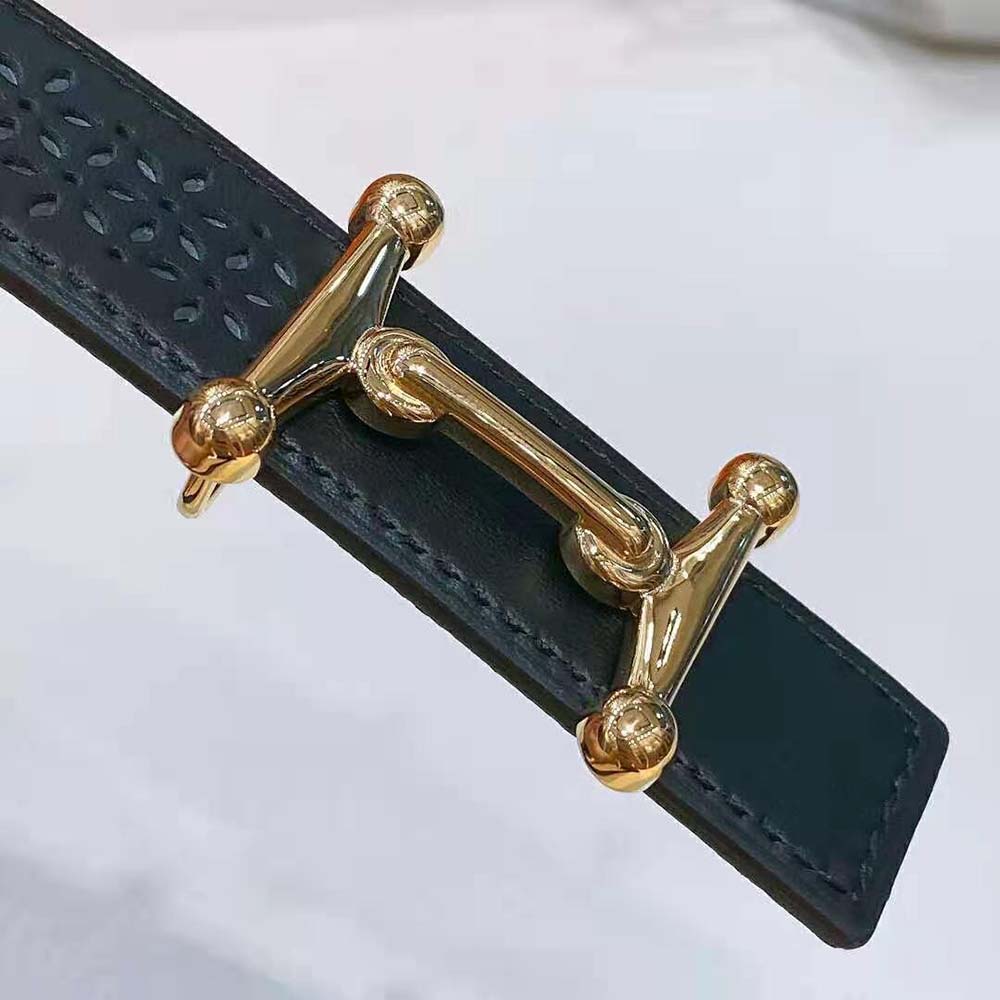 Hermes Women Mors H Belt Buckle & Reversible Leather Strap 24 mm-Black - image 7