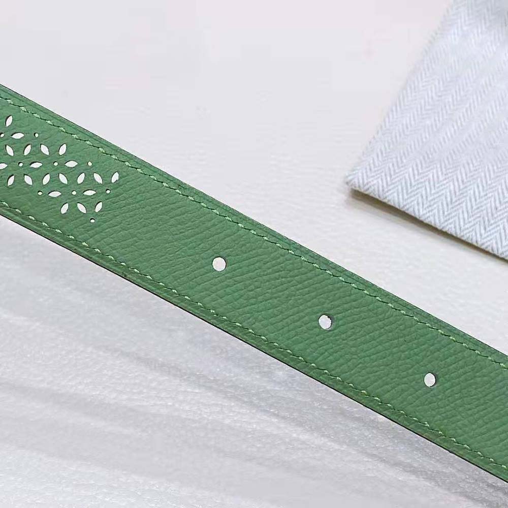 Hermes Women Mors H Belt Buckle & Reversible Leather Strap 24 mm-Green - image 7