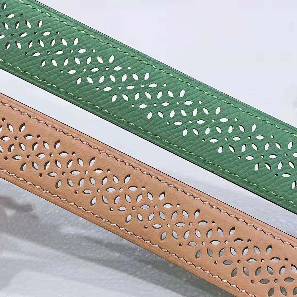 Hermes Women Mors H Belt Buckle & Reversible Leather Strap 24 mm-Green - image 6