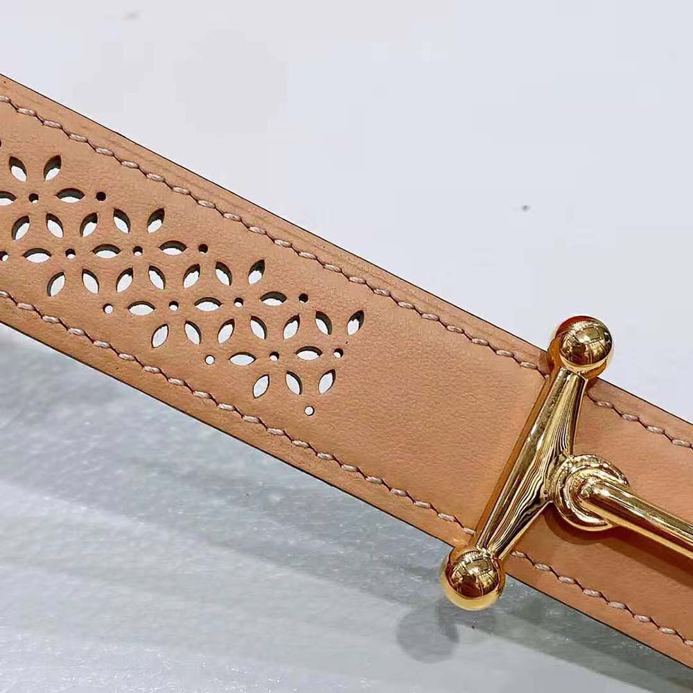 Hermes Women Mors H Belt Buckle & Reversible Leather Strap 24 mm-Green - image 5