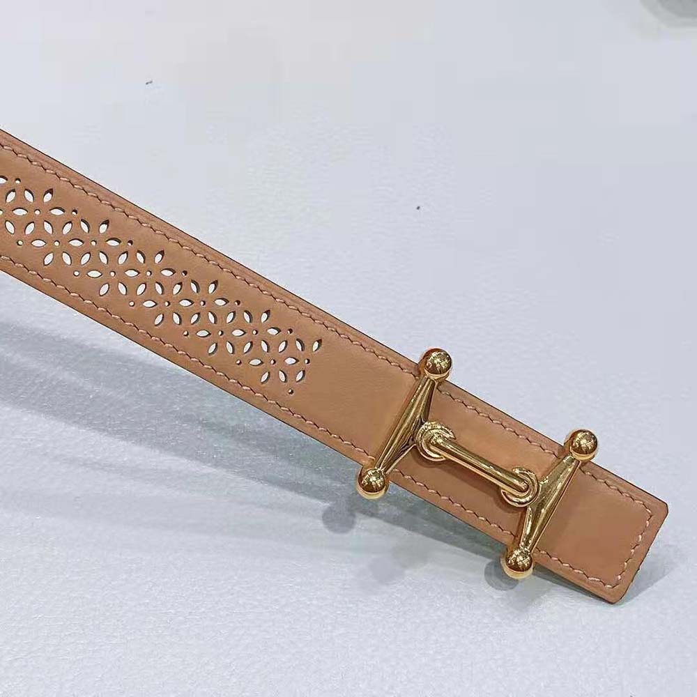 Hermes Women Mors H Belt Buckle & Reversible Leather Strap 24 mm-Green - image 4