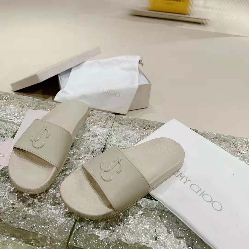 Jimmy Choo Women Port/F Barley Rubber Slides with JC Monogram - image 5