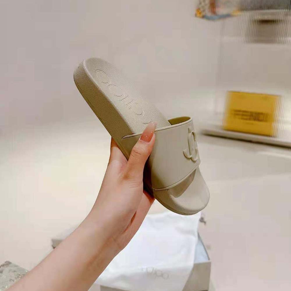 Jimmy Choo Women Port/F Barley Rubber Slides with JC Monogram - image 8