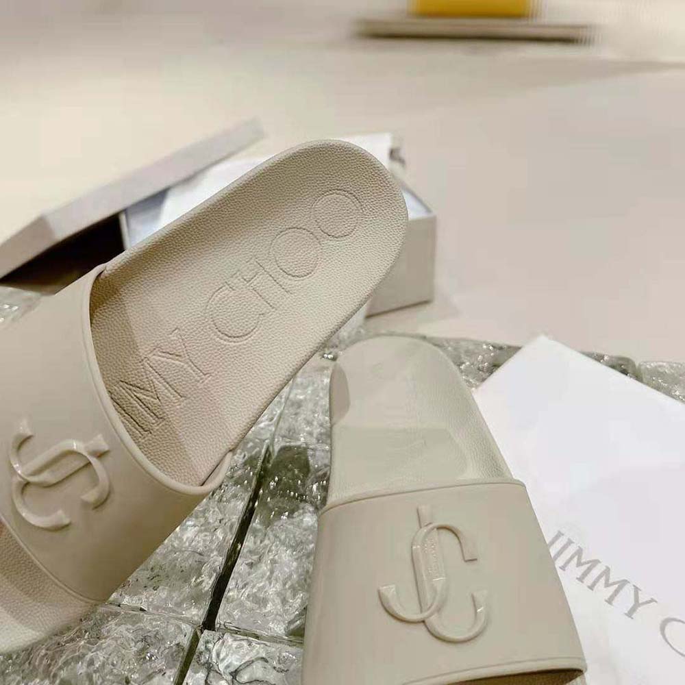 Jimmy Choo Women Port/F Barley Rubber Slides with JC Monogram - image 10
