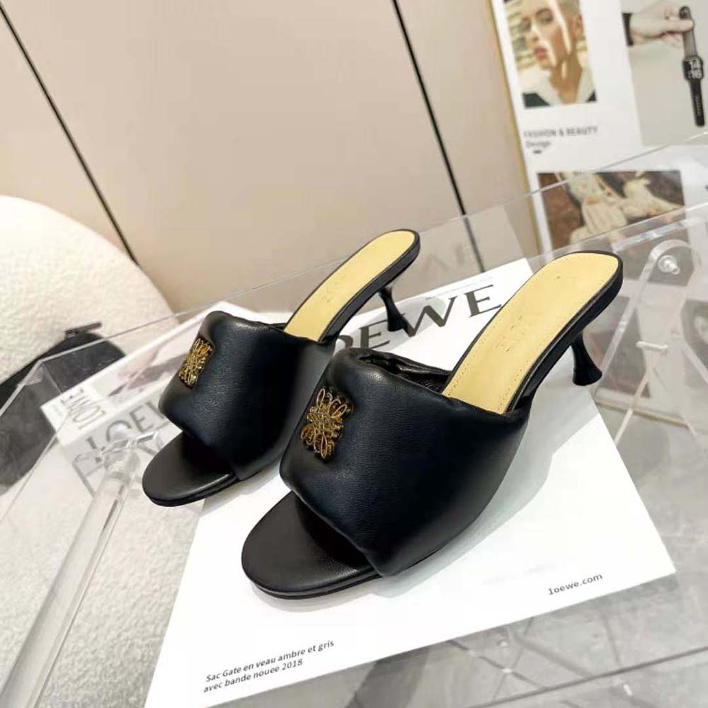 Top-down view showing sleek mule silhouette and heel
