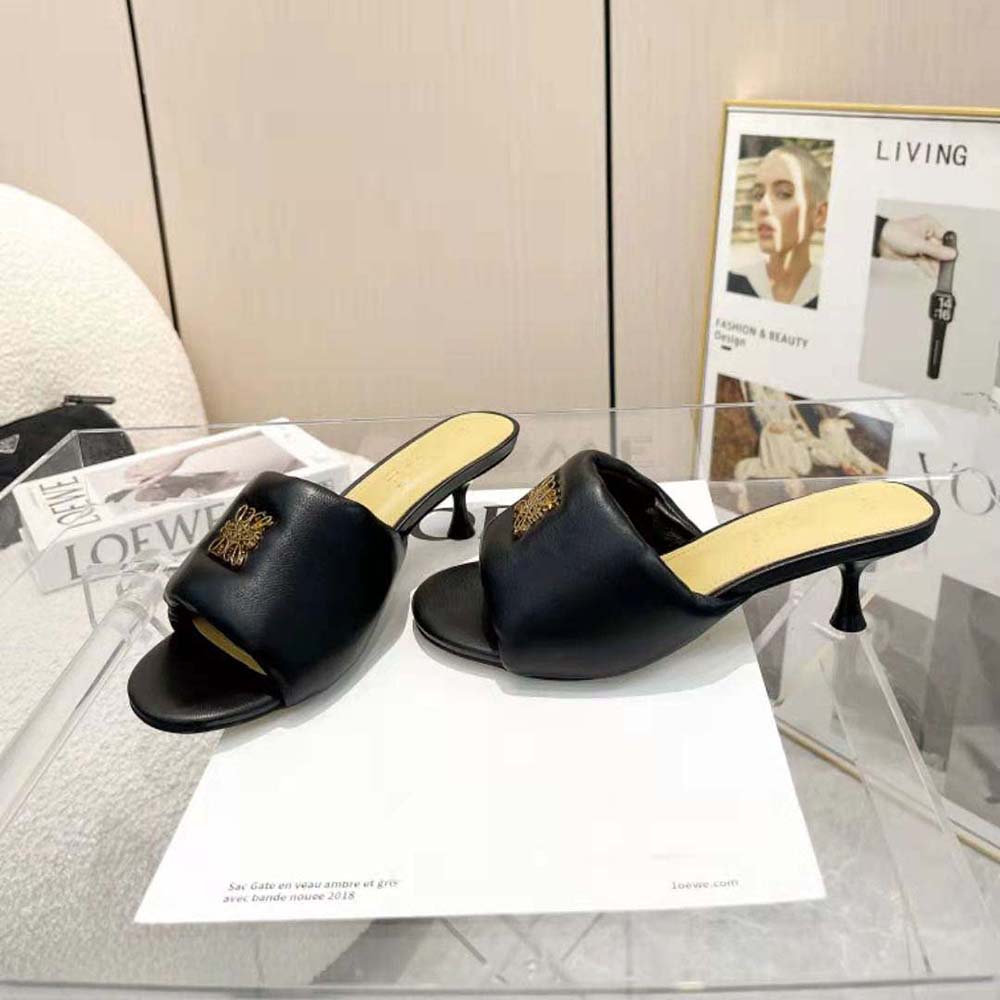 Loewe Women Anagram Padded Mule in Lambskin-Black - image 4