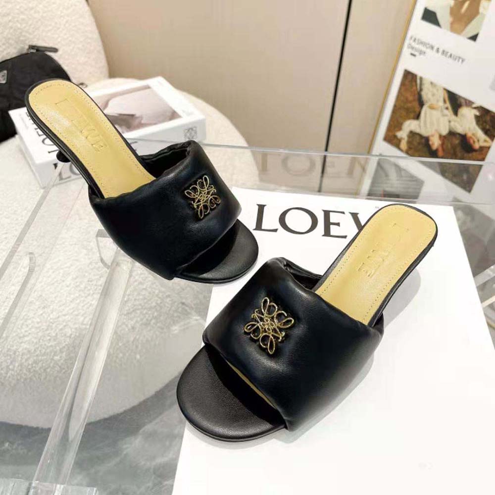 Loewe Women Anagram Padded Mule in Lambskin-Black - image 5