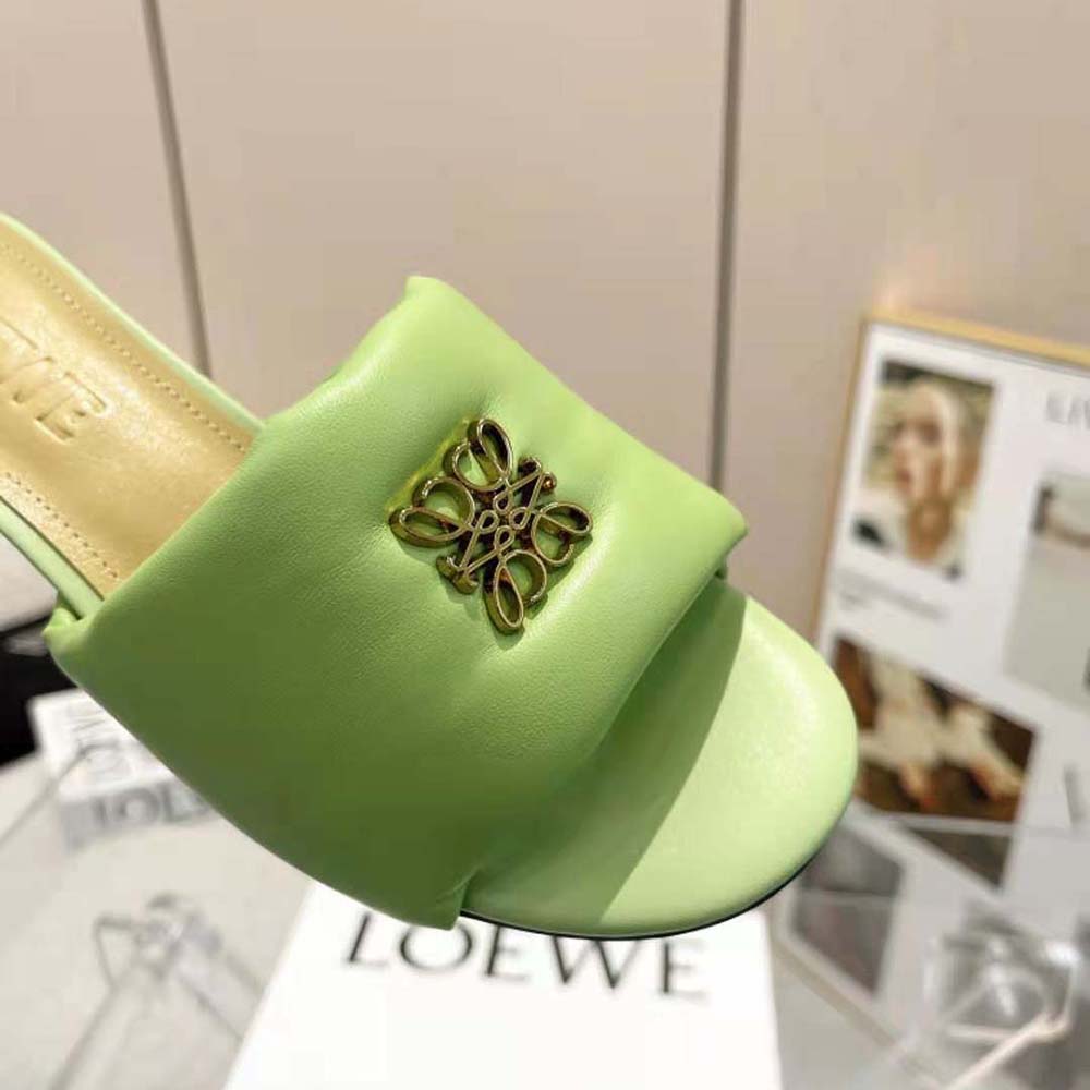 Loewe Women Anagram Padded Mule in Lambskin-Green - image 8
