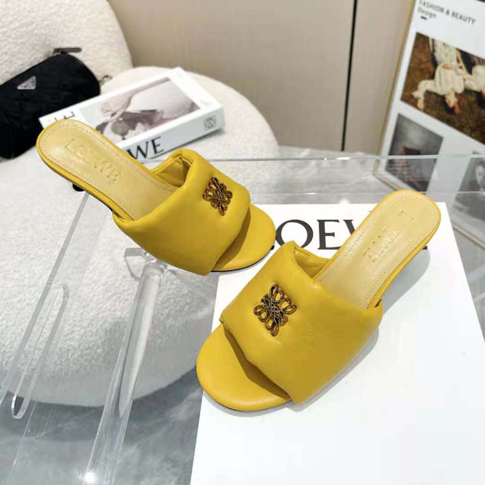 Loewe Women Anagram Padded Mule in Lambskin-Orange - image 6