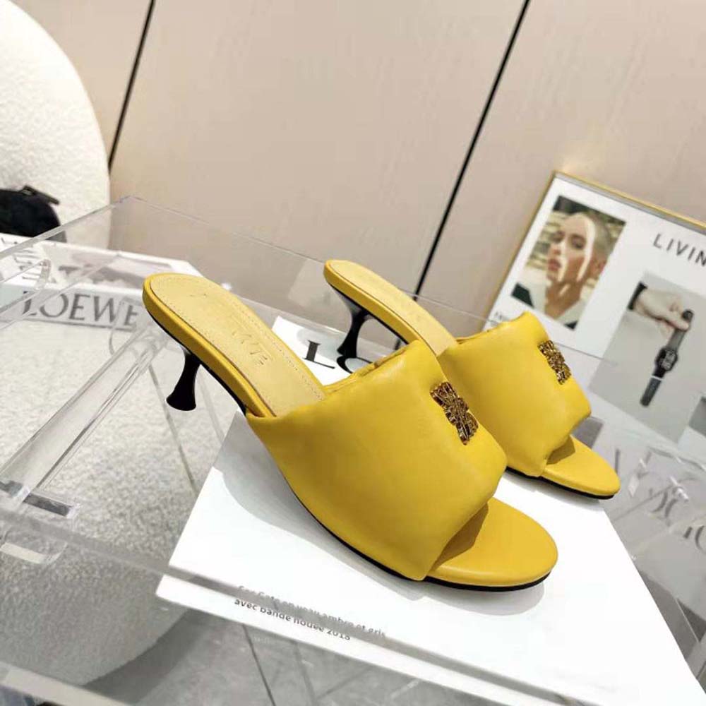 Loewe Women Anagram Padded Mule in Lambskin-Orange - image 5