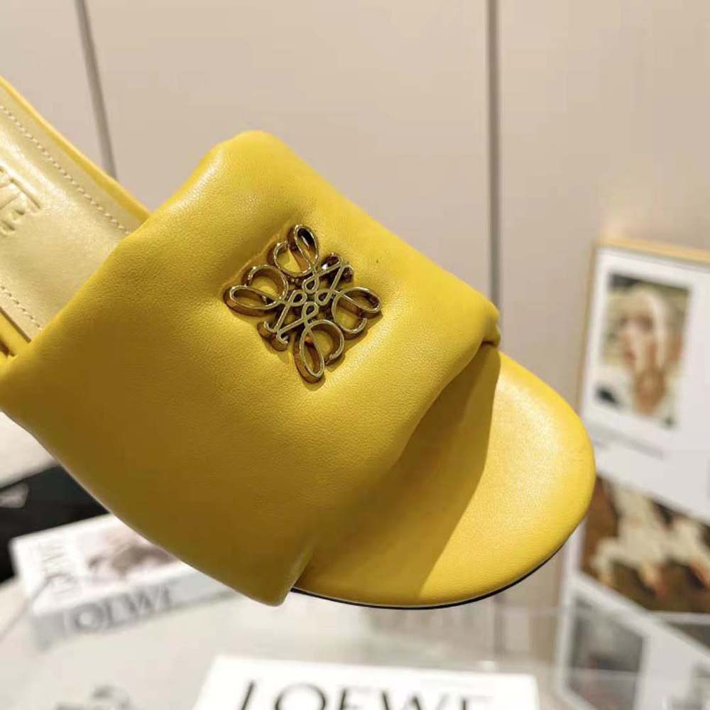 Loewe Women Anagram Padded Mule in Lambskin-Orange - image 9