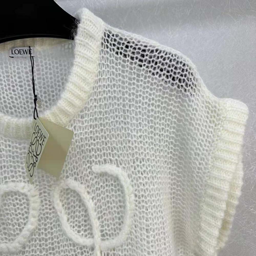 Loewe Women Anagram Vest in Mohair-White - image 6