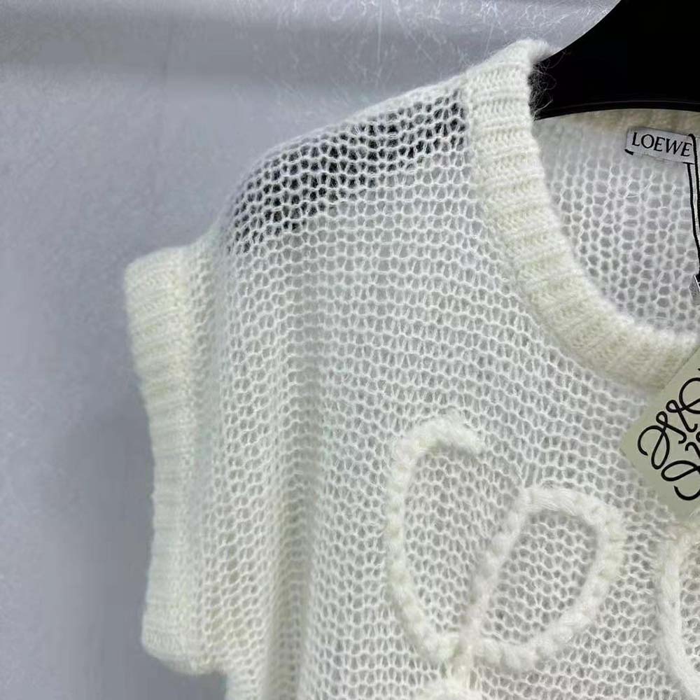 Loewe Women Anagram Vest in Mohair-White - image 5