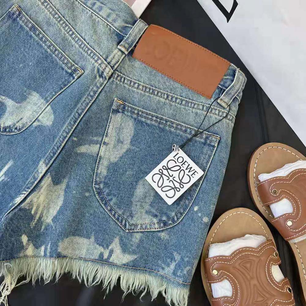 Loewe Women Fish Shorts in Denim - image 8