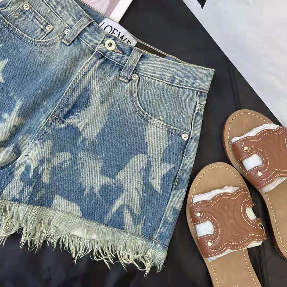 Loewe Women Fish Shorts in Denim - image 6