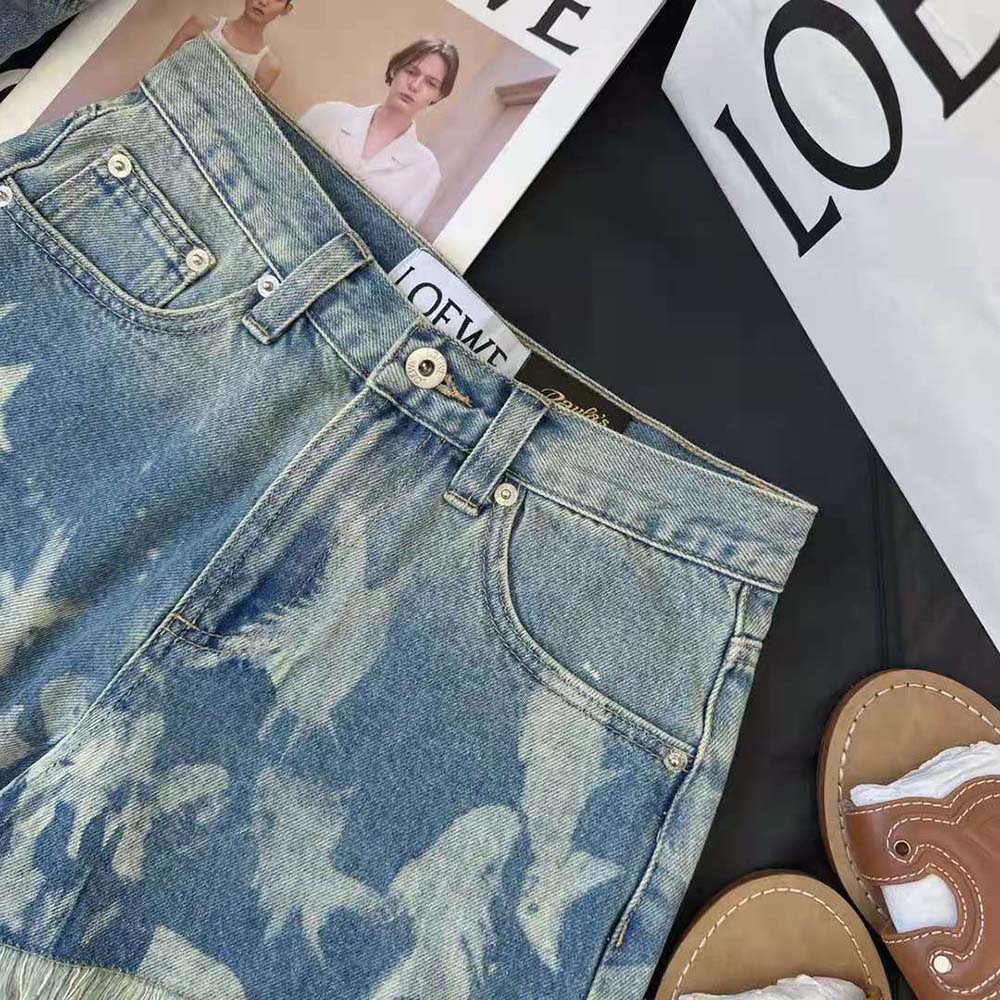Loewe Women Fish Shorts in Denim - image 7