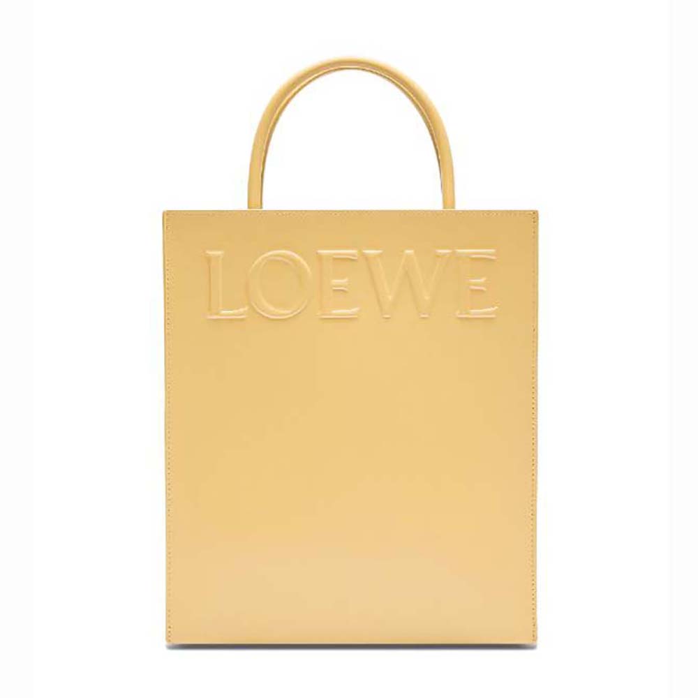 Front view of Loewe Women LOEWE Standard A4 Tote in Sleek Calfskin-Gold