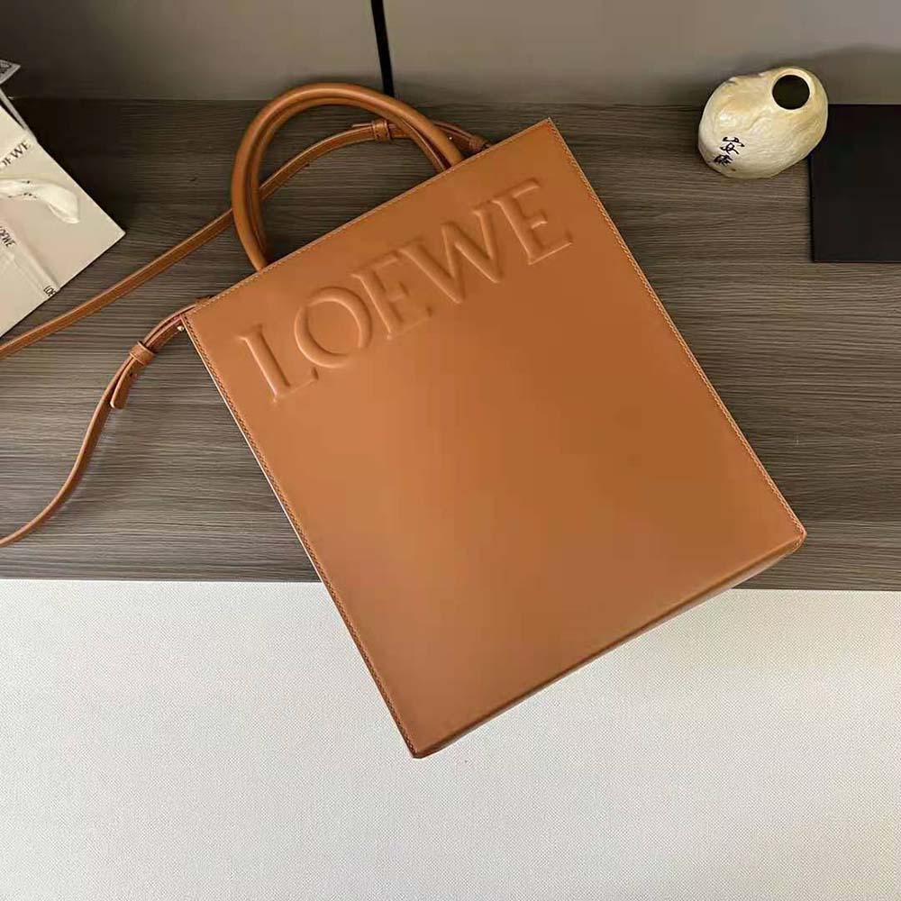 Loewe Women LOEWE Standard A4 Tote in Sleek Calfskin-Tan - image 4