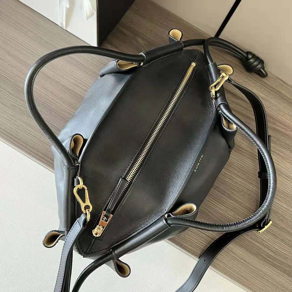 Loewe Women Small Paseo Bag in Shiny Nappa Calfskin-Black - image 6