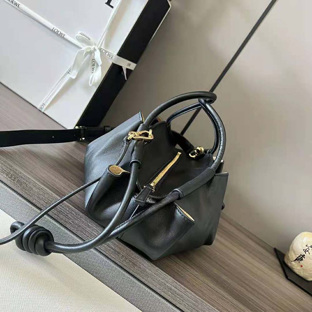 Loewe Women Small Paseo Bag in Shiny Nappa Calfskin-Black - image 4