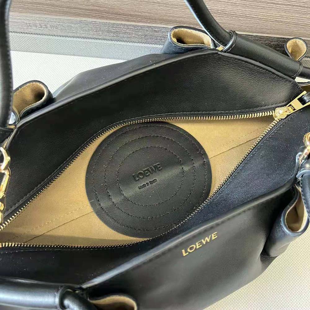 Loewe Women Small Paseo Bag in Shiny Nappa Calfskin-Black - image 9