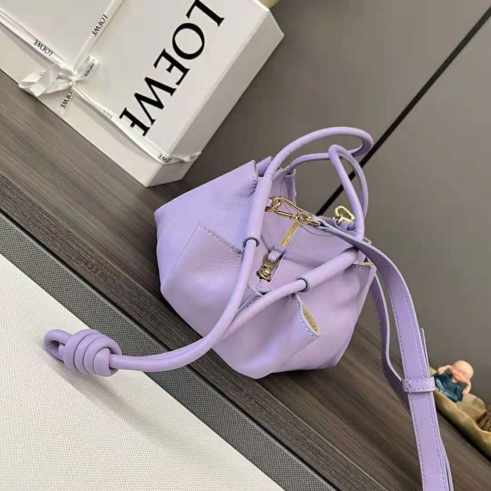 Loewe Women Small Paseo Bag in Shiny Nappa Calfskin-Purple - image 4