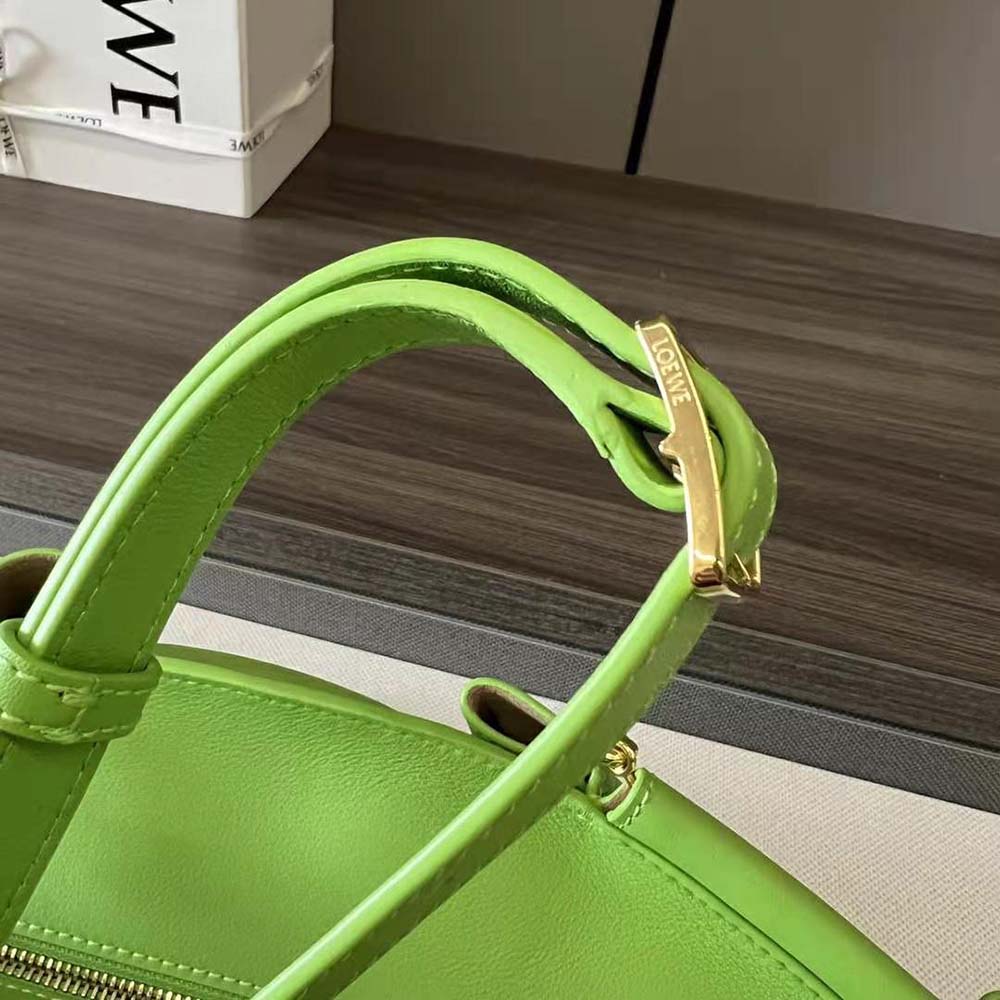 Loewe Women Small Paseo Bag in Shiny Nappa Calfskin with Chain-Green - image 7