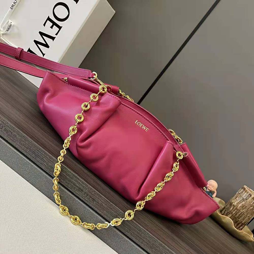 Side profile showing silhouette of Loewe Women Small Paseo Bag Rose