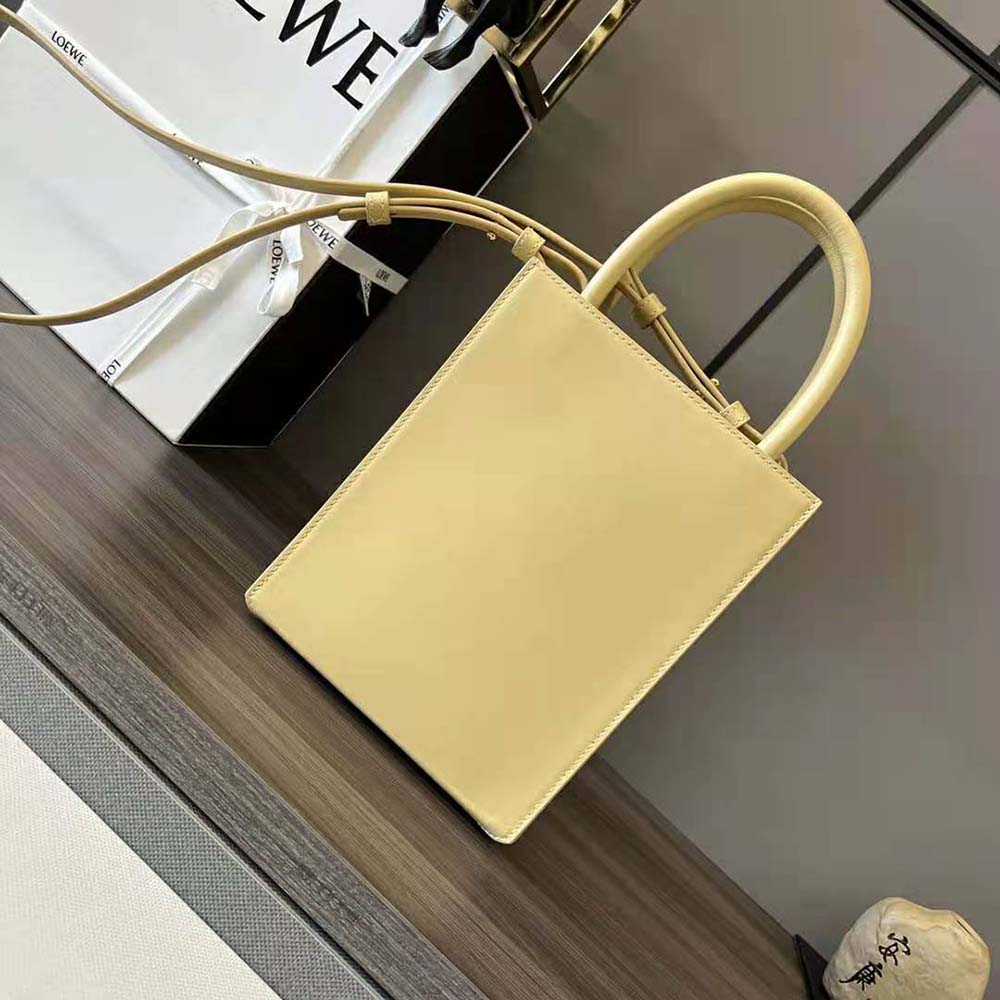 Side profile showing structured silhouette of Loewe Women Standard A5 Tote