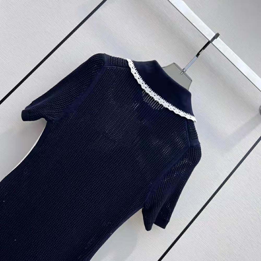 Miu Miu Women Cotton Knit Dress with Intarsia Logo - image 5