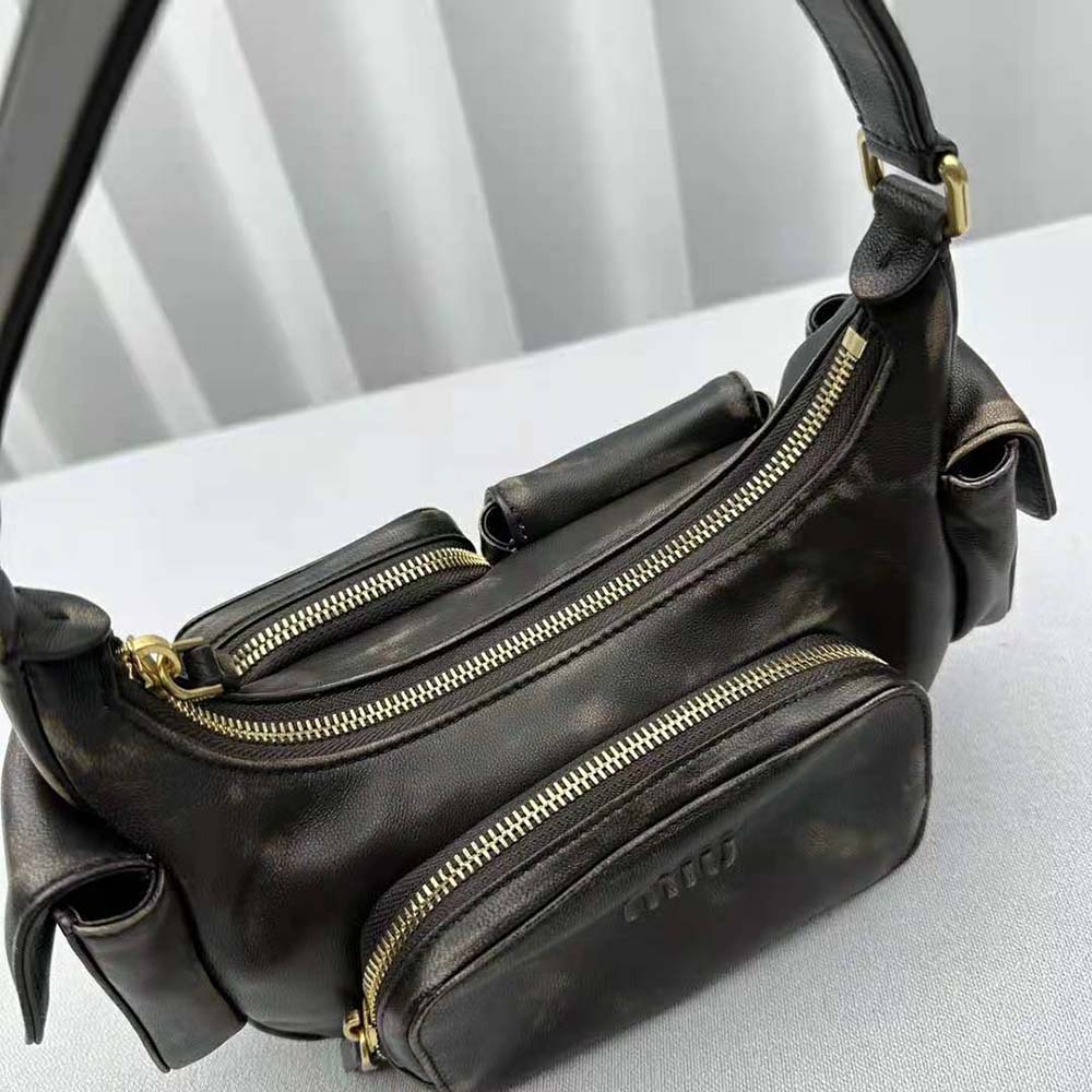Miu Miu Women Nappa Leather Pocket Bag-Black - image 8