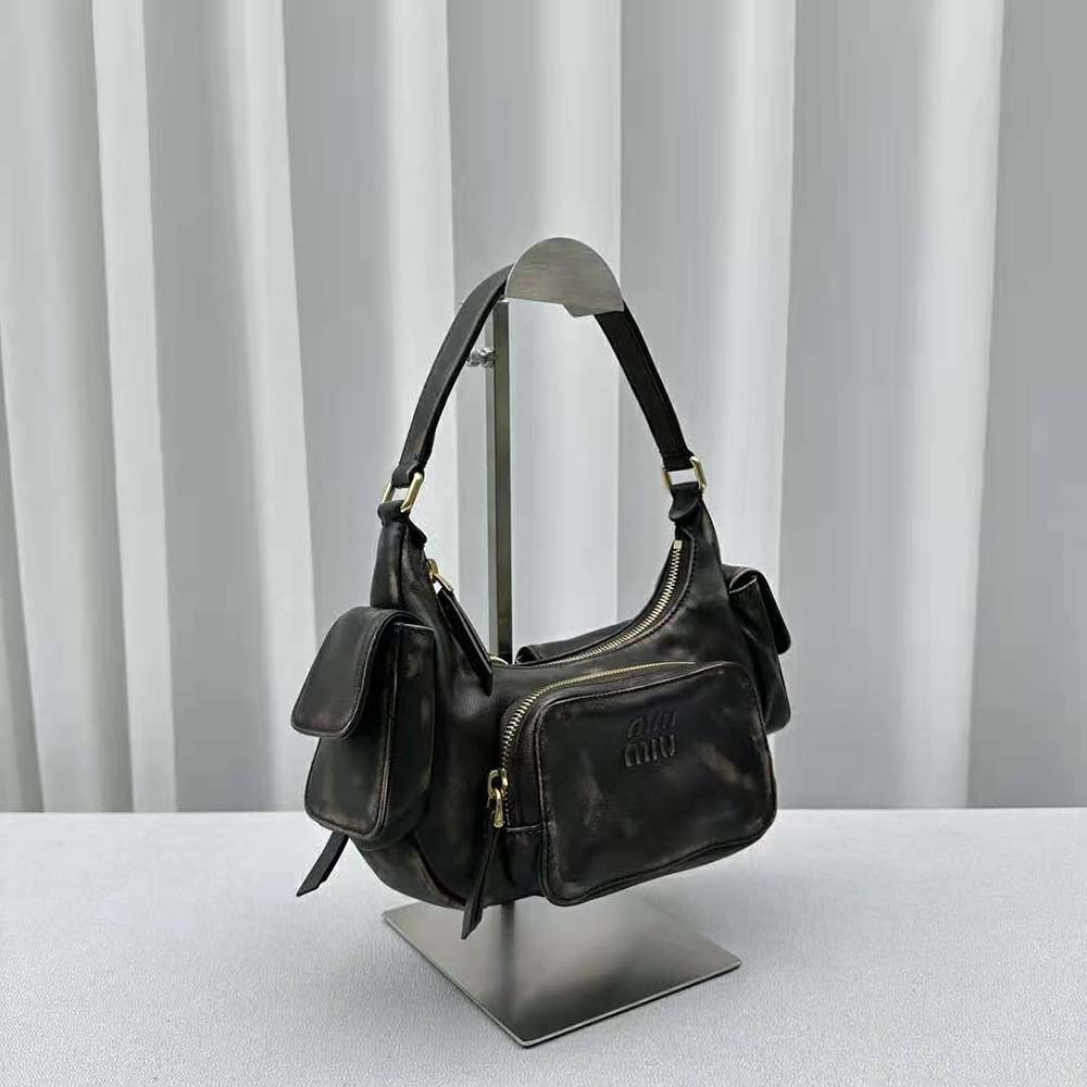 Miu Miu Women Nappa Leather Pocket Bag-Black - image 4