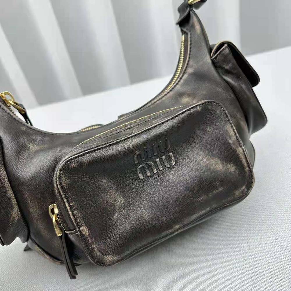 Miu Miu Women Nappa Leather Pocket Bag-Black - image 9